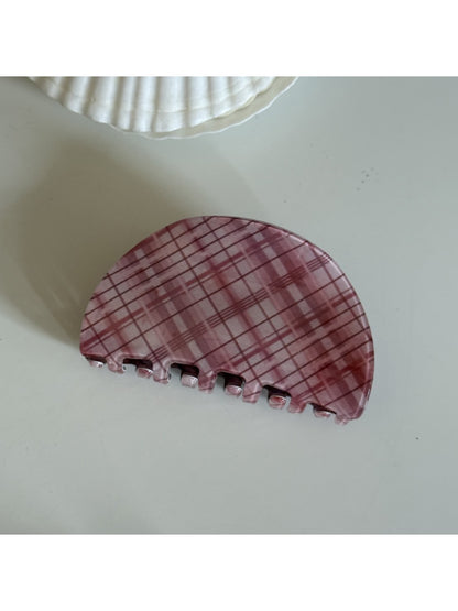Beau - Pink Plaid Hair Claw Clip