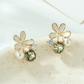 Earedge - Fresh Floral Enamel Accent Stud Earrings