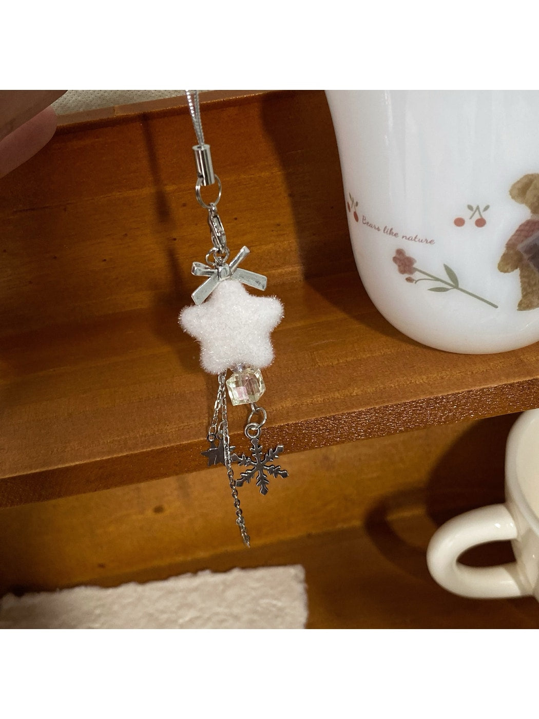 Keypus - Alloy Glass Star Snowflake Christmas Keychain