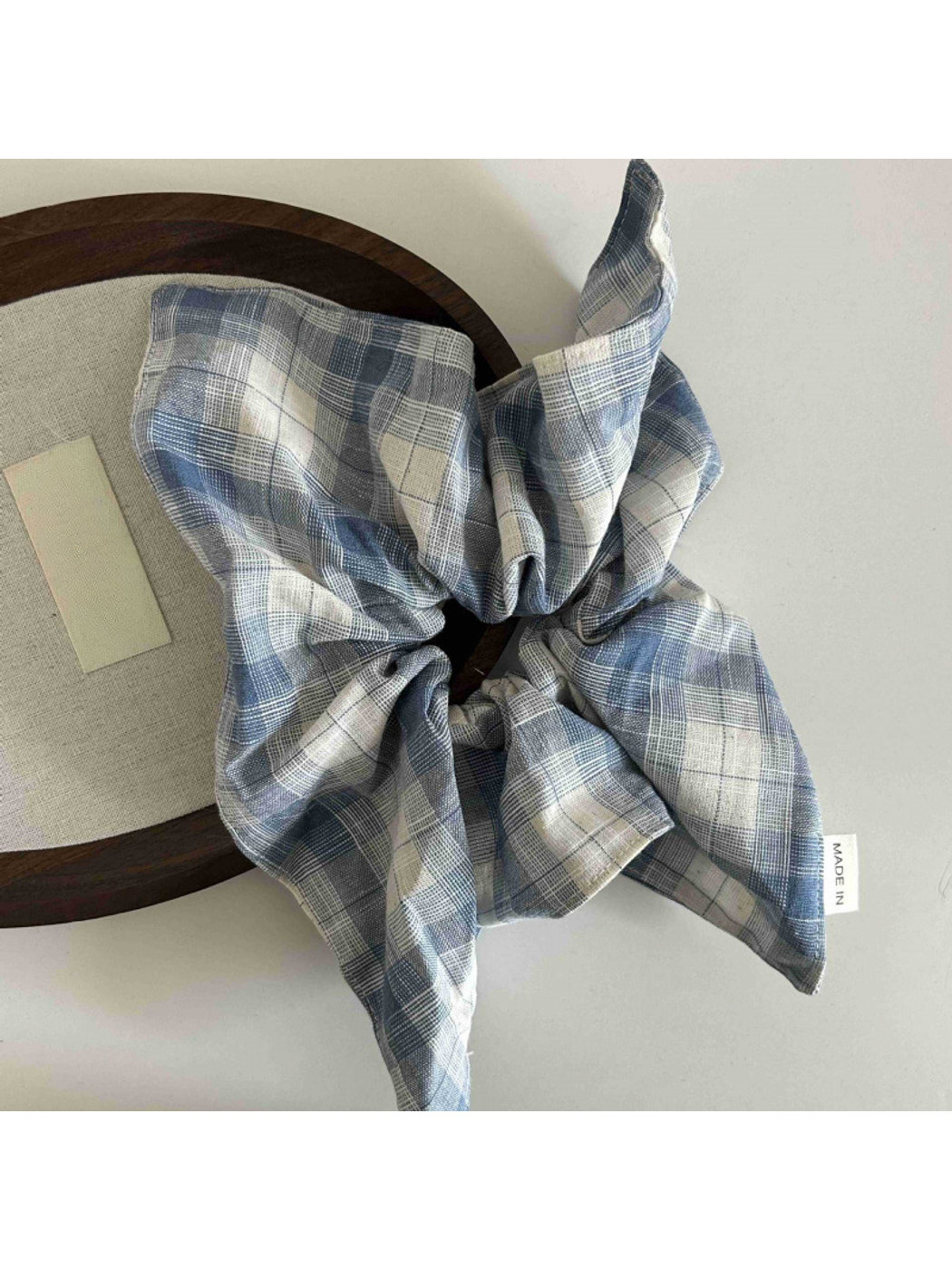 Gifty - Plaid Square Scarf Style Hair Scrunchie