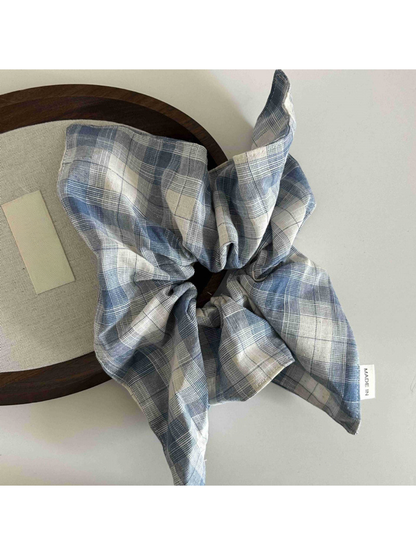 Gifty - Plaid Square Scarf Style Hair Scrunchie