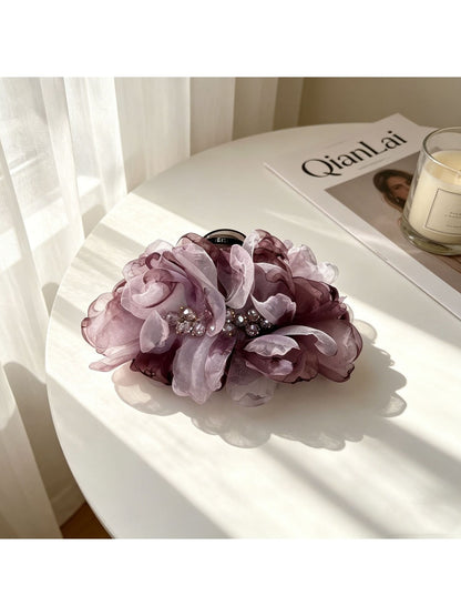 Beau - Polyester Floral Cluster Decorative Claw Clip