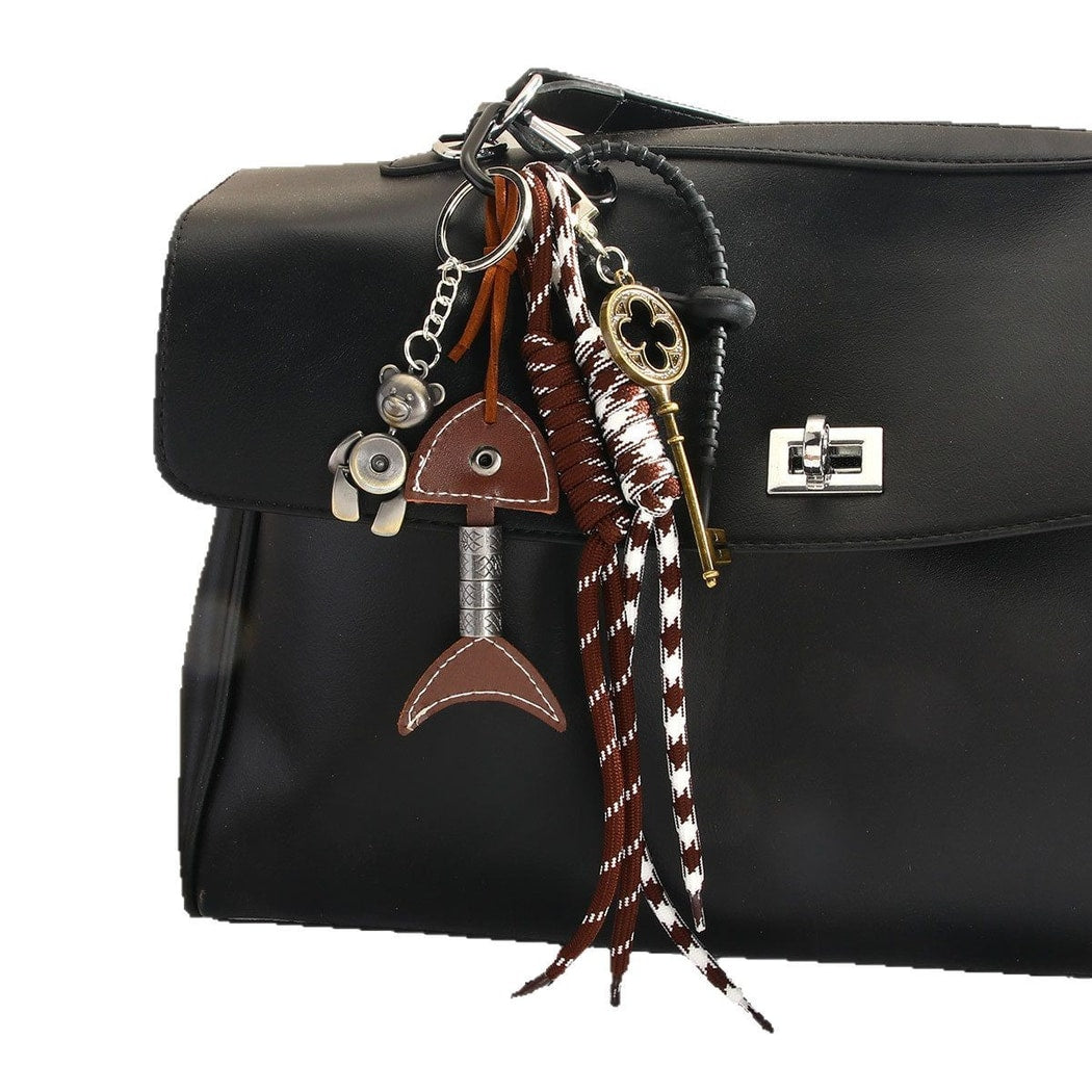 Keypus - Retro Fish Skeleton Bag Pendant Keychain