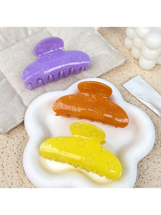 Beau - Flower Pattern Acetate Fiber Hair Claw Clip
