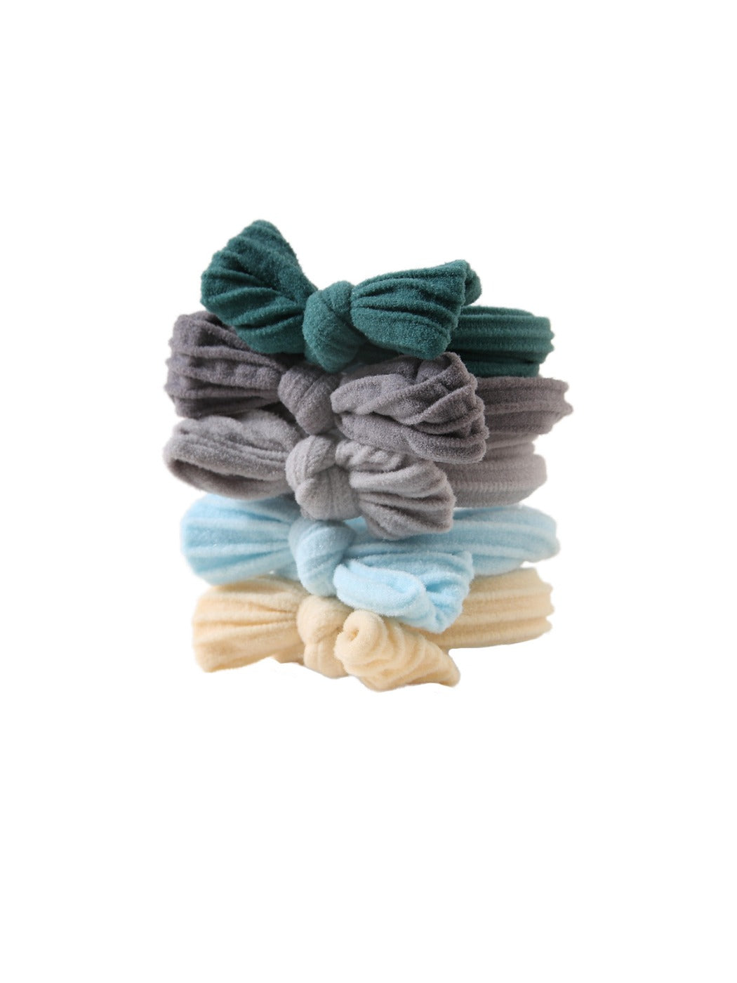 Gifty - Macaron Color Bow Hair Tie Set