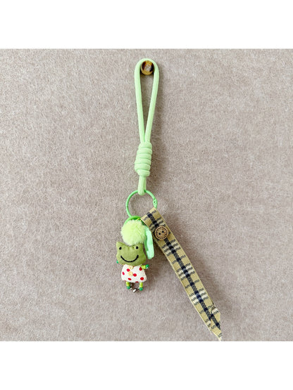 Multiple fabric animal keychains in different colors displayed together on a white background