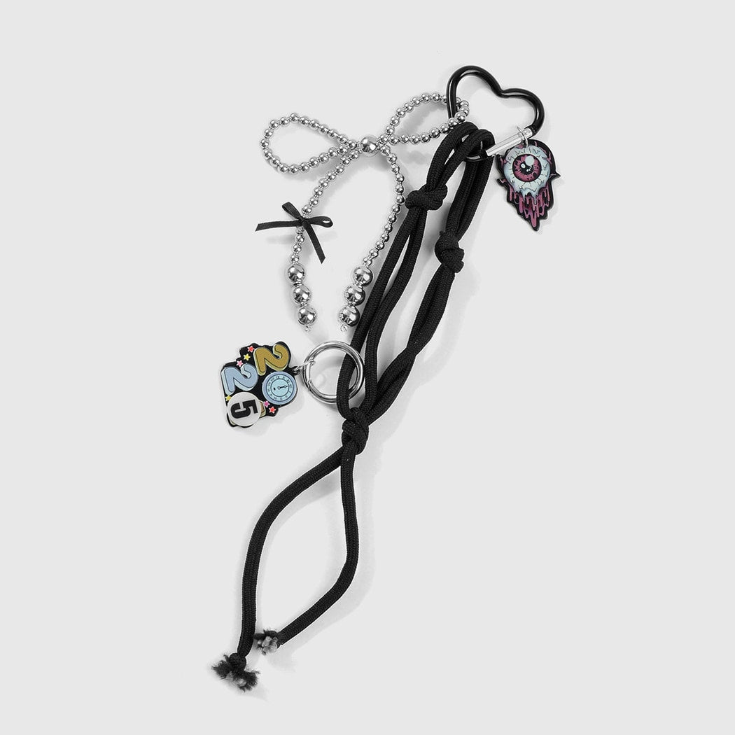 Keypus - Halloween Gothic Beaded Bow Keychain