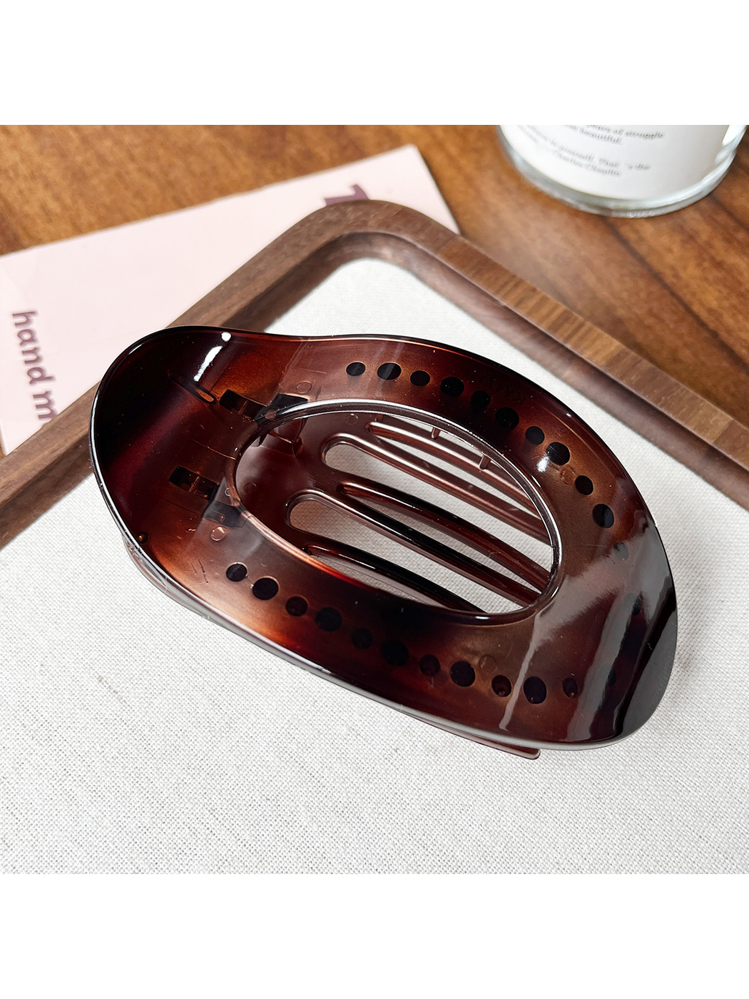 Beau - PC Bow Accent Geometric Ring Hair Claw Clip