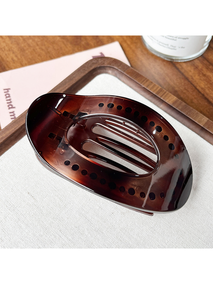 Beau - PC Bow Accent Geometric Ring Hair Claw Clip