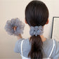 Gifty - Printed Polyester Mesh Ruffled Scrunchie