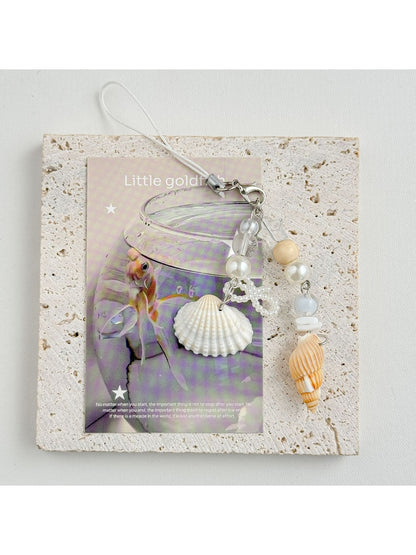 Keypus - Plastic Alloy Marine Motif Beaded Bag Keychain