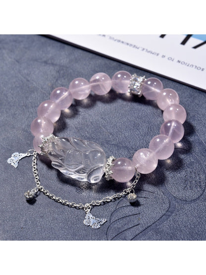 Lovra pink crystal fox bracelet displayed on a white background