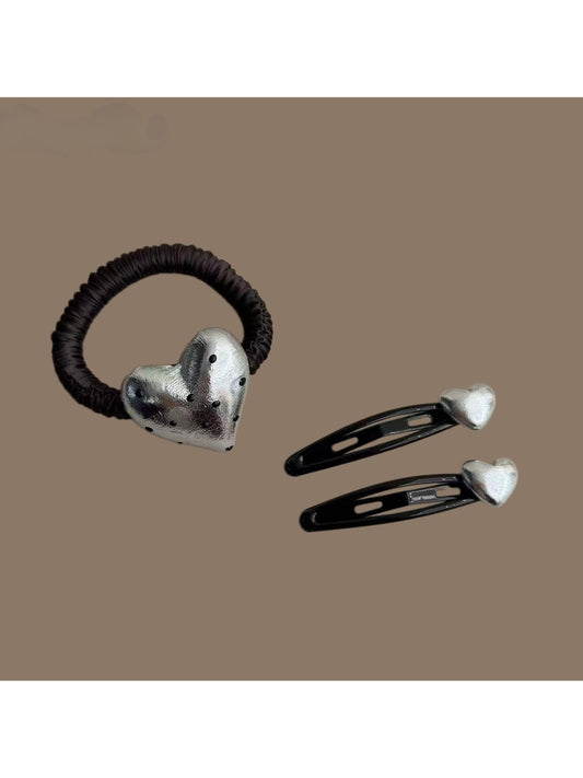 Beau - Sweet Heart Hair Tie and Hair Clip Set