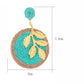 Side view of Earedge round leaf pendant earrings showing detailed leaf texture