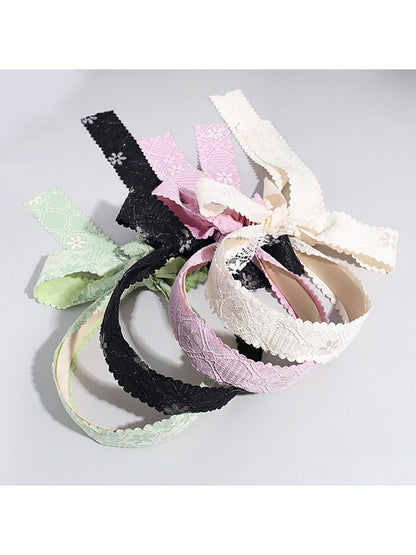 Gifty - Lace Ribbon Bow Fabric Headband Headband