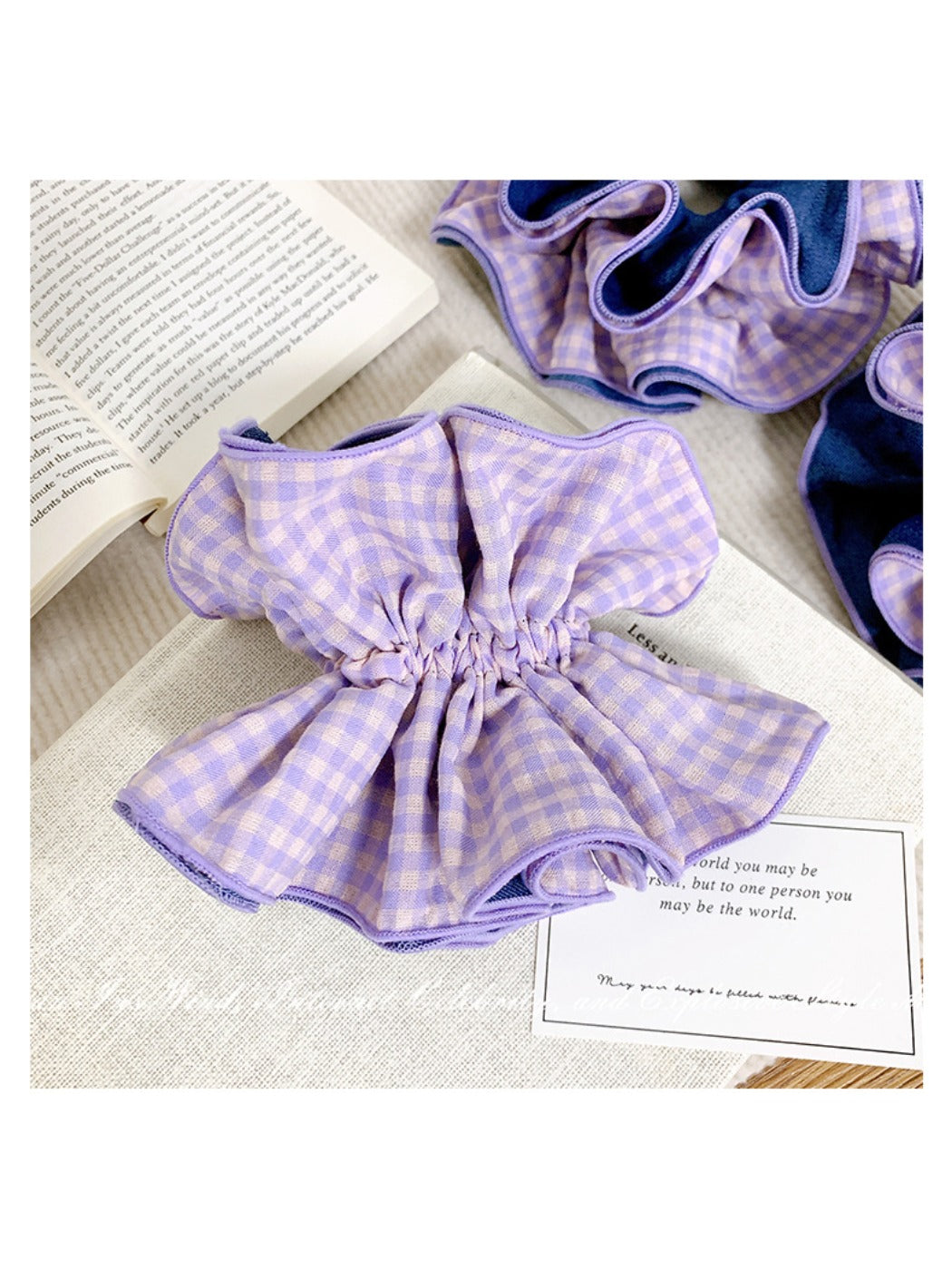 Gifty - Fantasy Purple Plaid Hair Ring