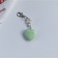 Keypus - Beaded Heart Bag Charm Alloy Plastic Keychain