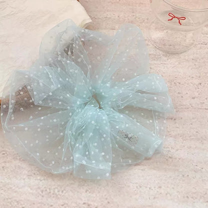 Gifty - Polka Dot Sheer Mesh Ponytail Scrunchie