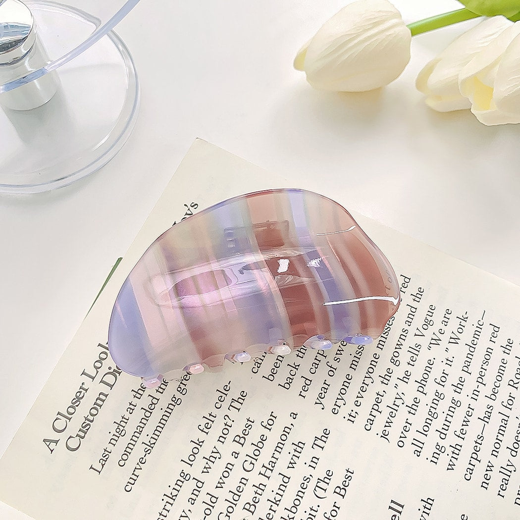 Beau - Patterned PVC Marbled Finish Claw Hair Clip