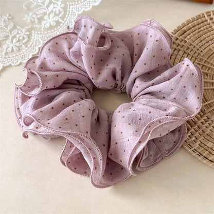 Gifty - Ruffled Polka Dot Polyester Scrunchie