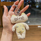 Keypus cute kitty and bunny charm keychain packaged in a clear plastic box