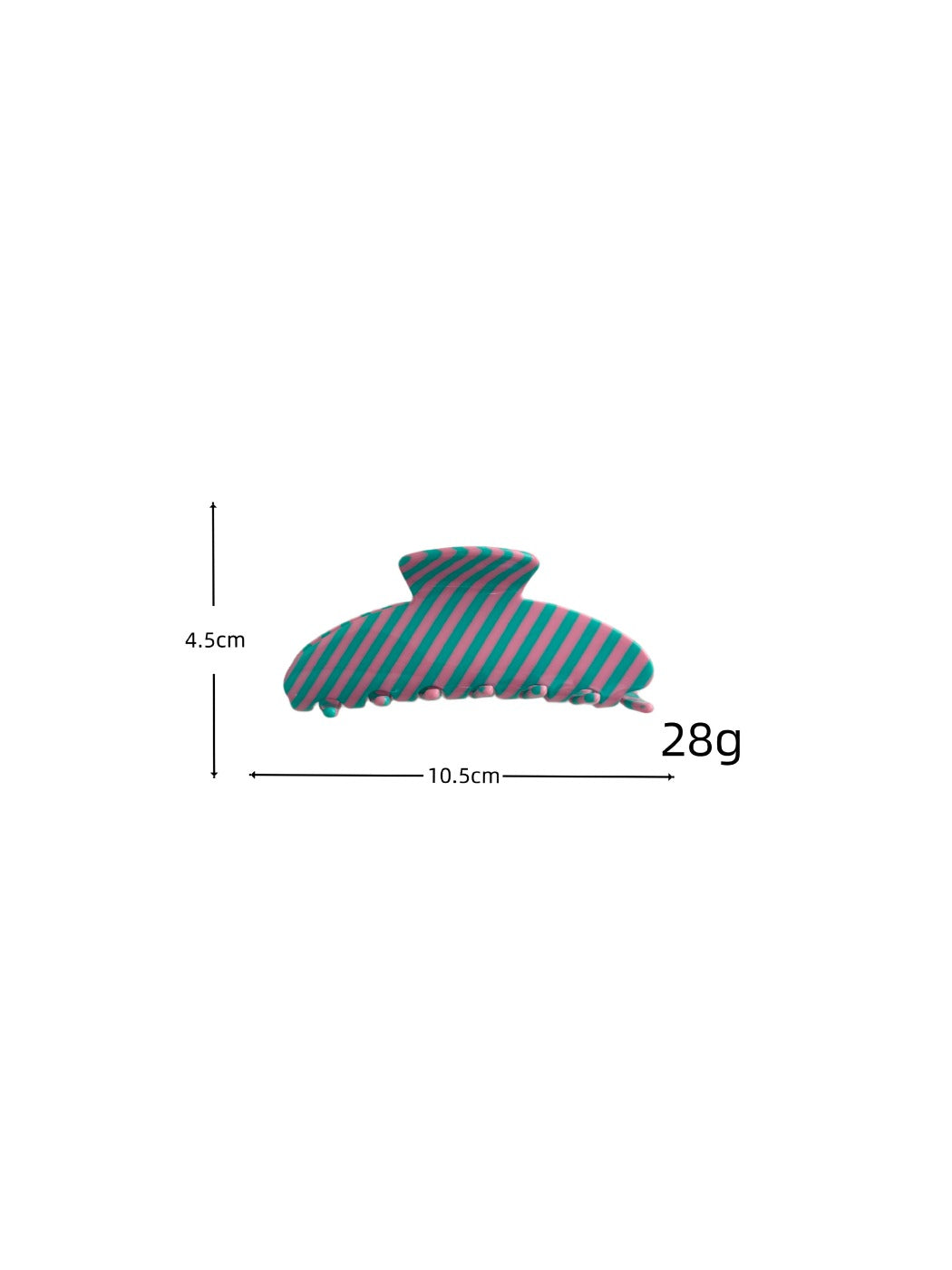 Beau - Striped Acrylic Glossy Finish Claw Clip