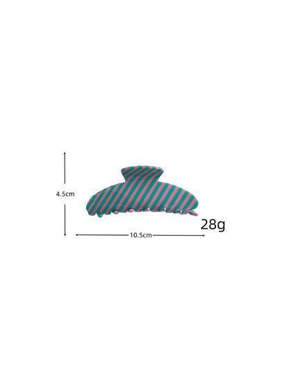 Beau - Striped Acrylic Glossy Finish Claw Clip