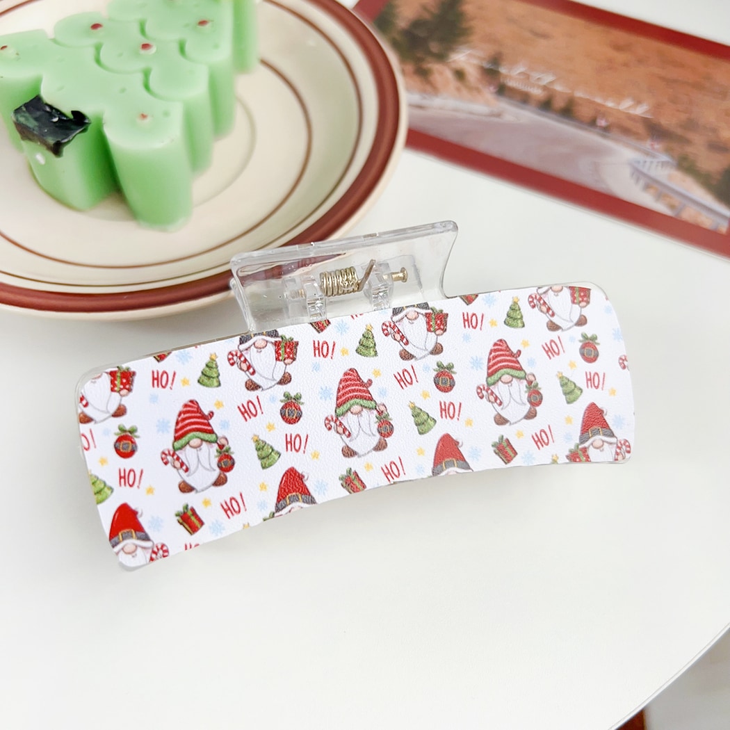 Beau - Sweet Christmas Theme Rectangular Claw Clip