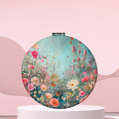 Mirroray - Floral Butterfly Round Folding Pocket Mirror