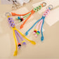 Keypus - Colorblock Floral Beaded Woven Bag Charm Keychain