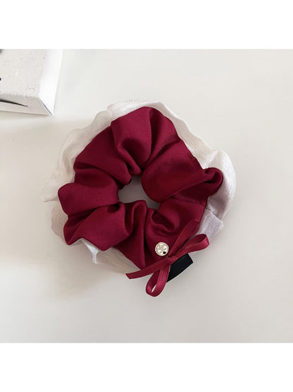 Gifty - Solid Color Bow Fabric Hair Ties