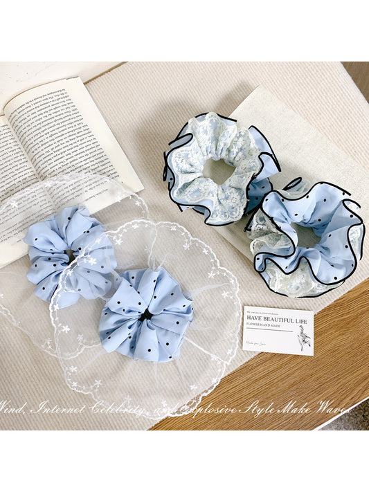 Gifty - Four-layer Hair Ring with Polked Lace