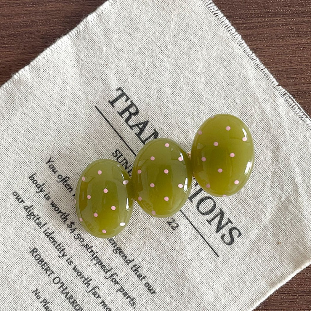 Beau - Sweet Oval Shaped Polka Dot Hair Clip