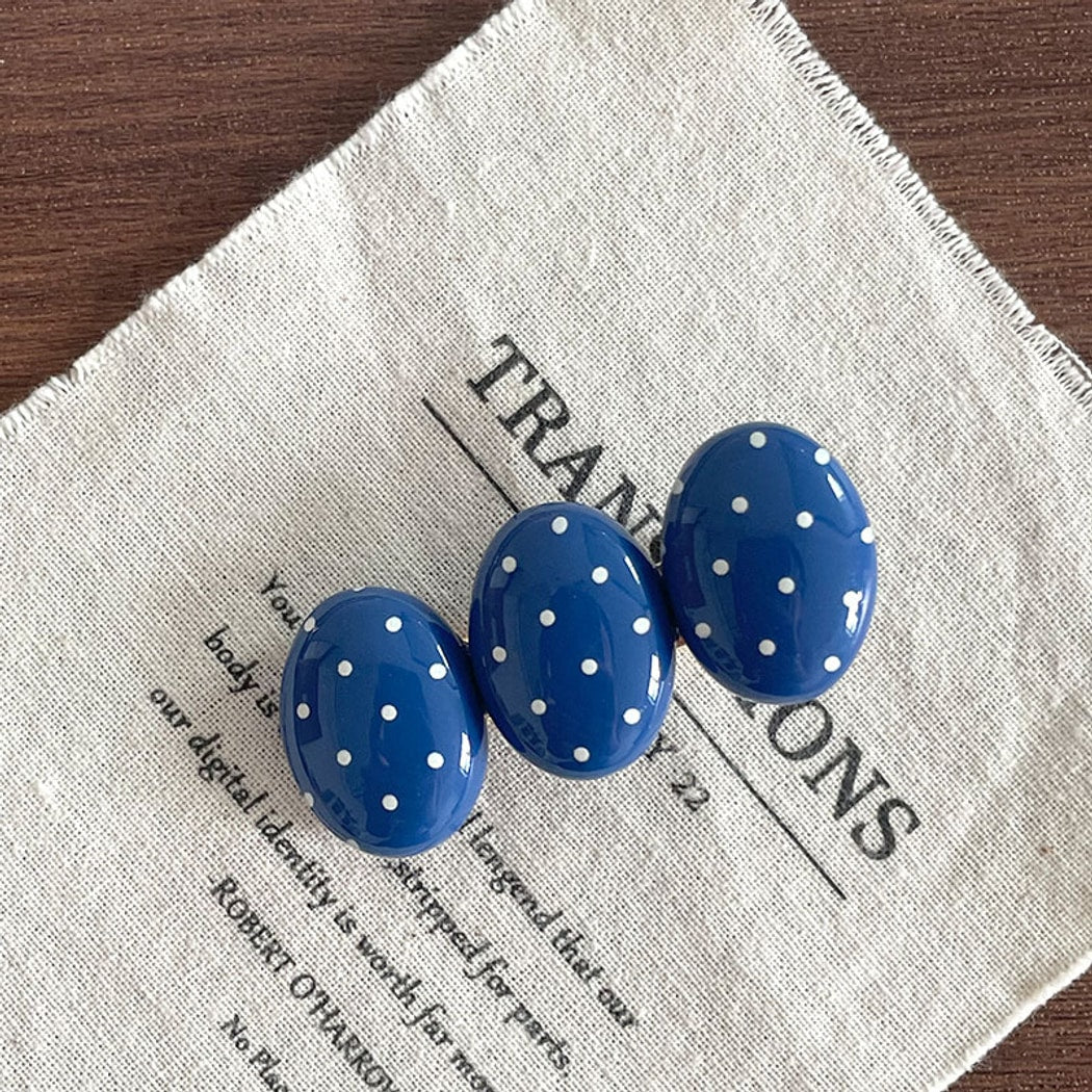 Beau - Sweet Oval Shaped Polka Dot Hair Clip