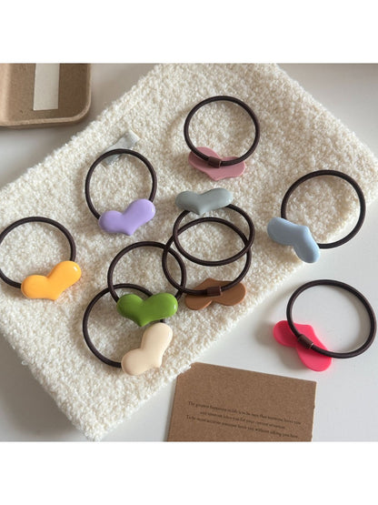 Gifty - Minimalist Solid Color Heart Hair Tie