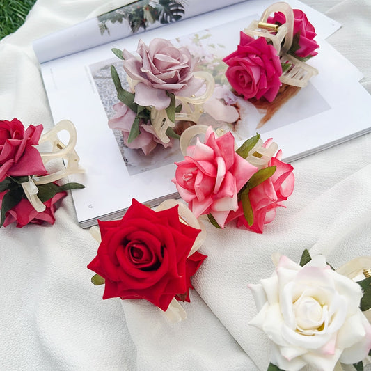 Beau - Bright Rose Shape Sweet Style Claw Clip
