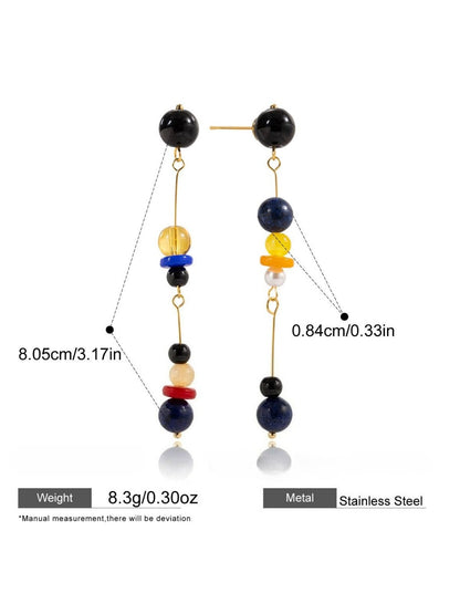 Earedge - Multicolor Bead Drop Earrings