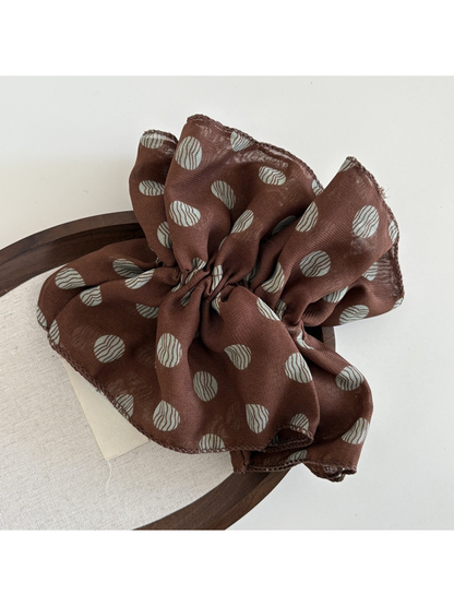Gifty - Double Layer Chiffon Polka Dot Scrunchie