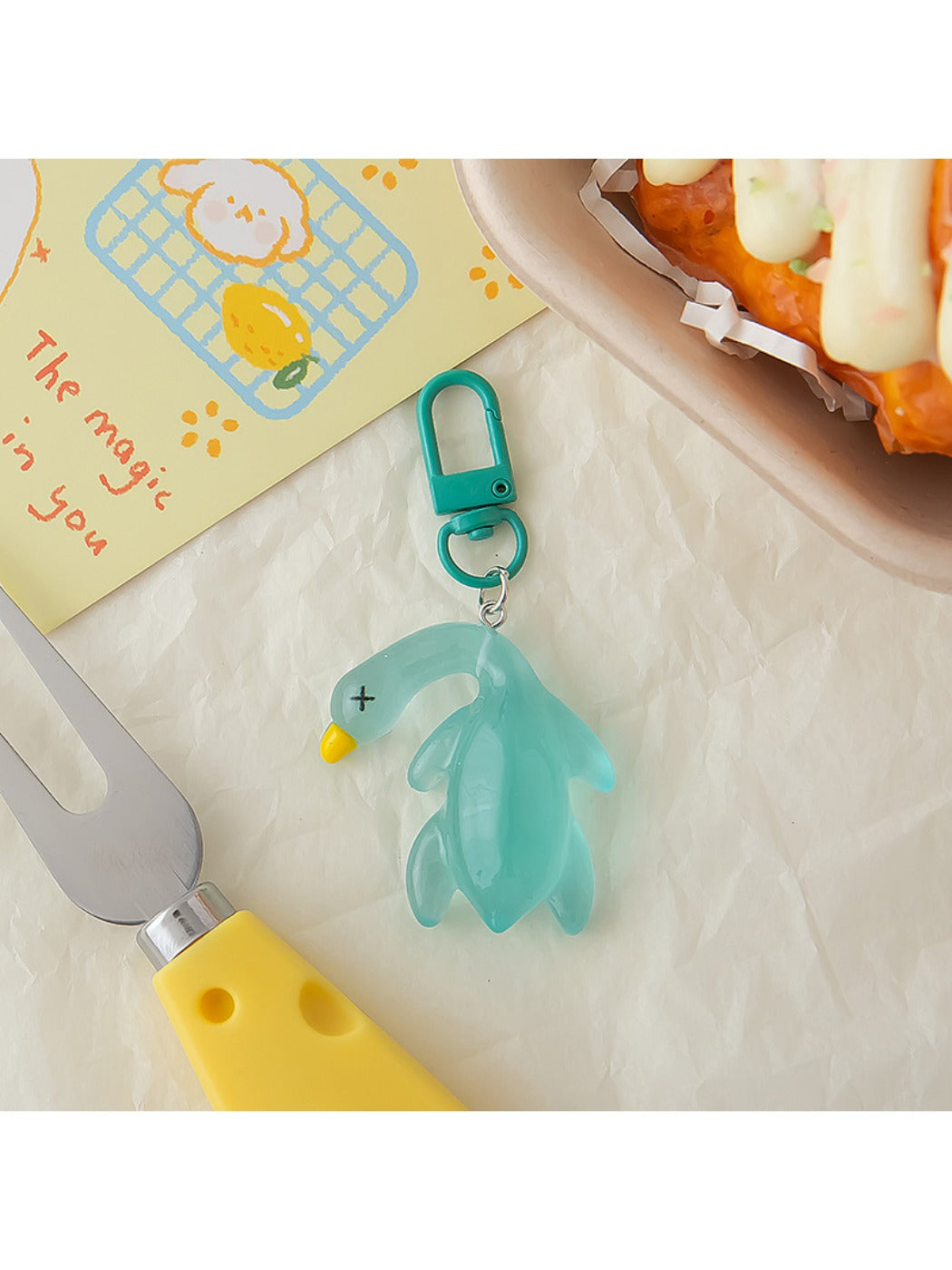 Keypus - Cute Solid Color Roast Duck Shaped Keychain