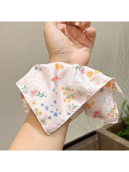 Gifty - Floral Square Scrunchie Large Hair Tie Bow
