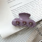 Beau Sweet Heart Shaped Acetate Hair Clip displayed from side angle showing thickness and clasp