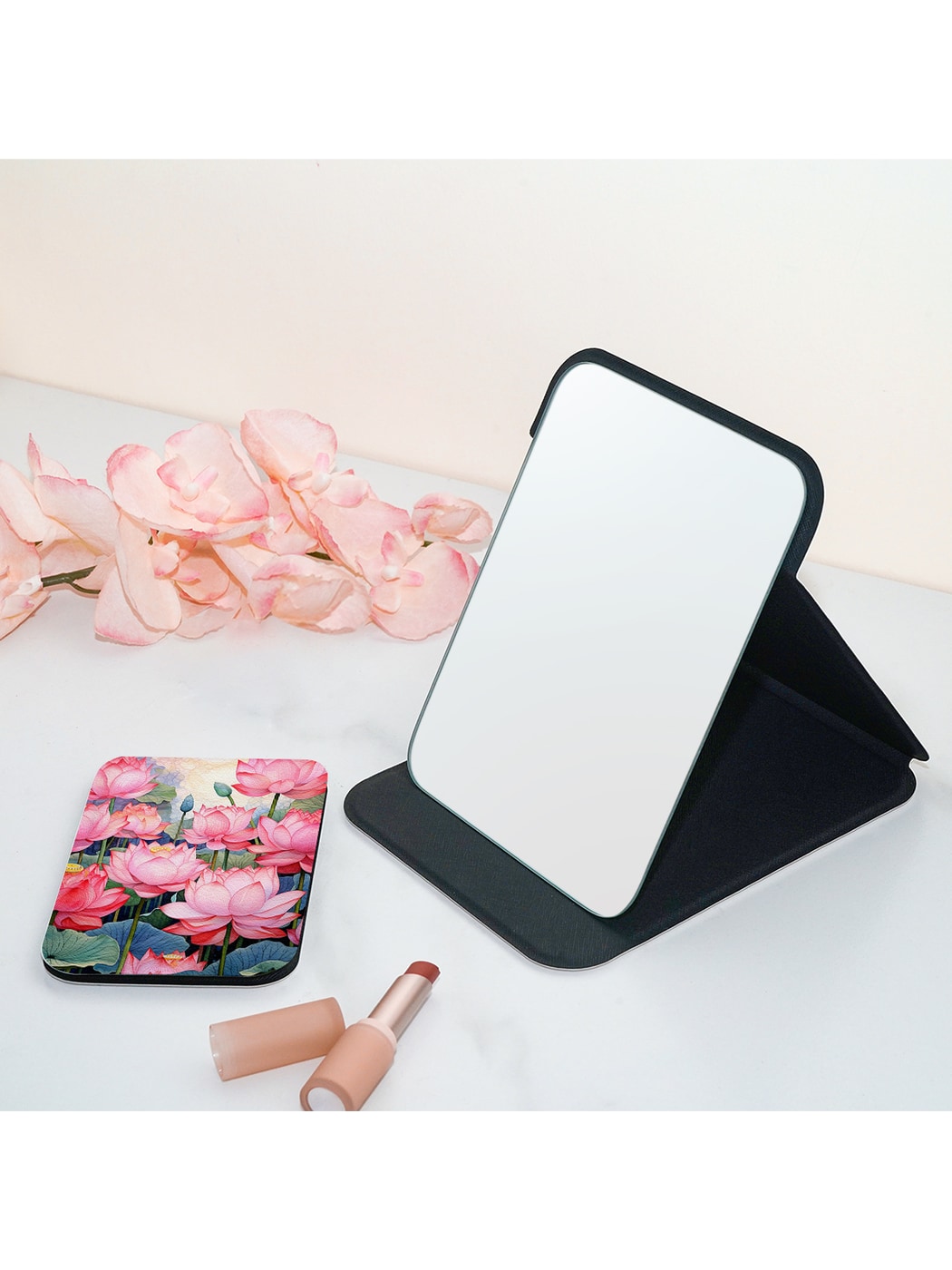 Mirroray - Floral Printed Desktop Folding Makeup Mirror