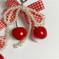 Keypus - Cherry Gingham Bow Bag Charm Keychain