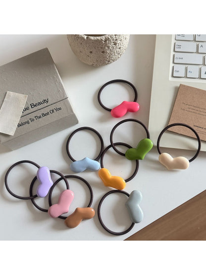 Gifty - Minimalist Solid Color Heart Hair Tie