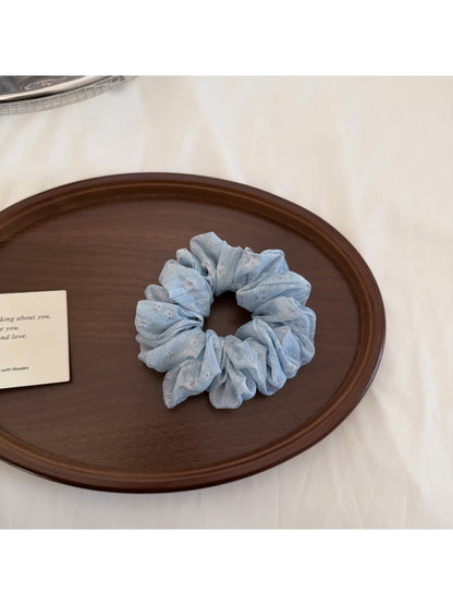 Gifty - Floral Print Polyester Ruffled Scrunchie