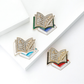 Brovia - Book Shape Enamel Rhinestone Fashion Brooch