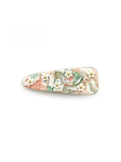 Beau - Floral Acetate Triangular Side Hair Clip
