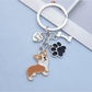 Side view of puppy keychain highlighting its three-dimensional design