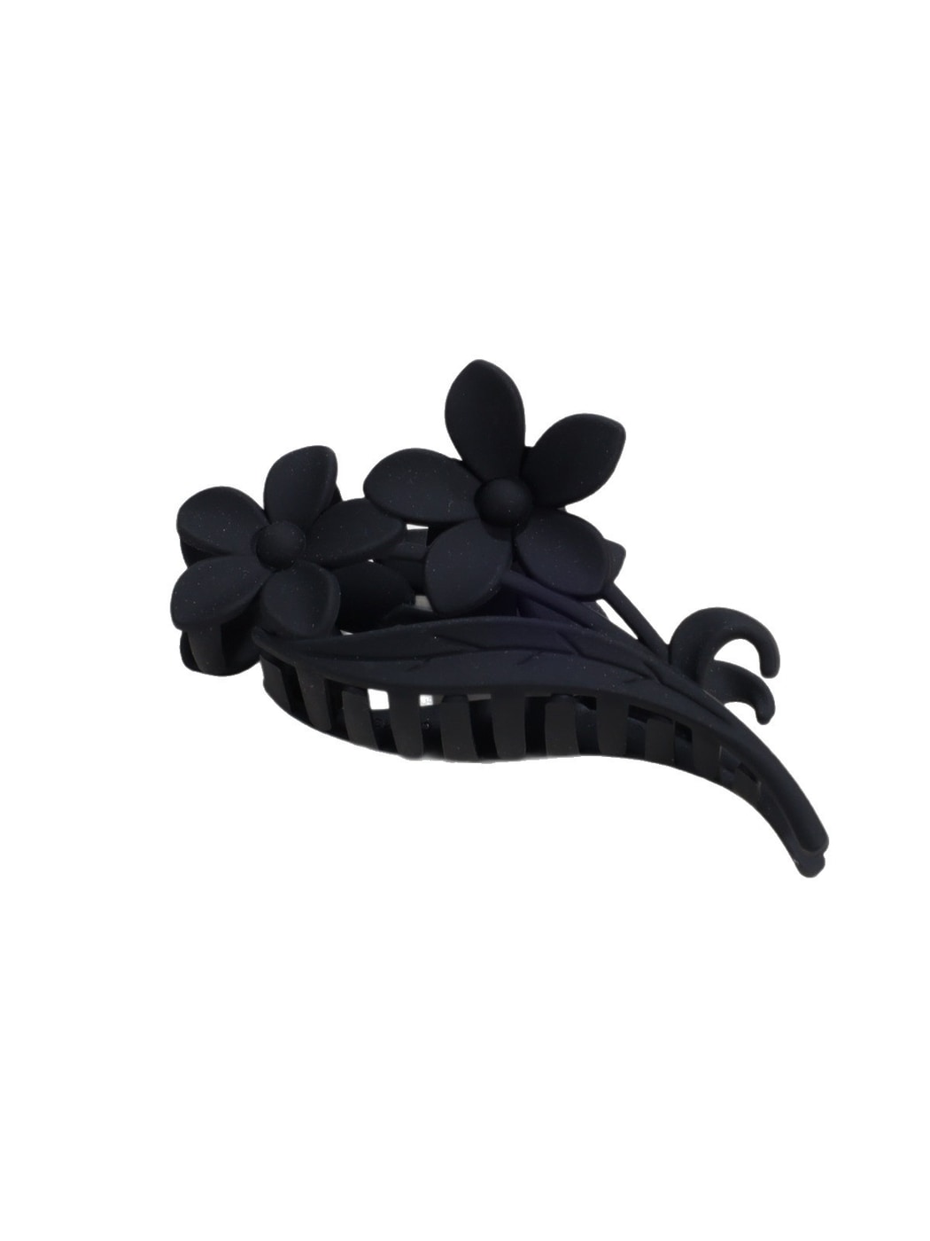 Beau - Matte Flower Design Plastic Alloy Claw Clip