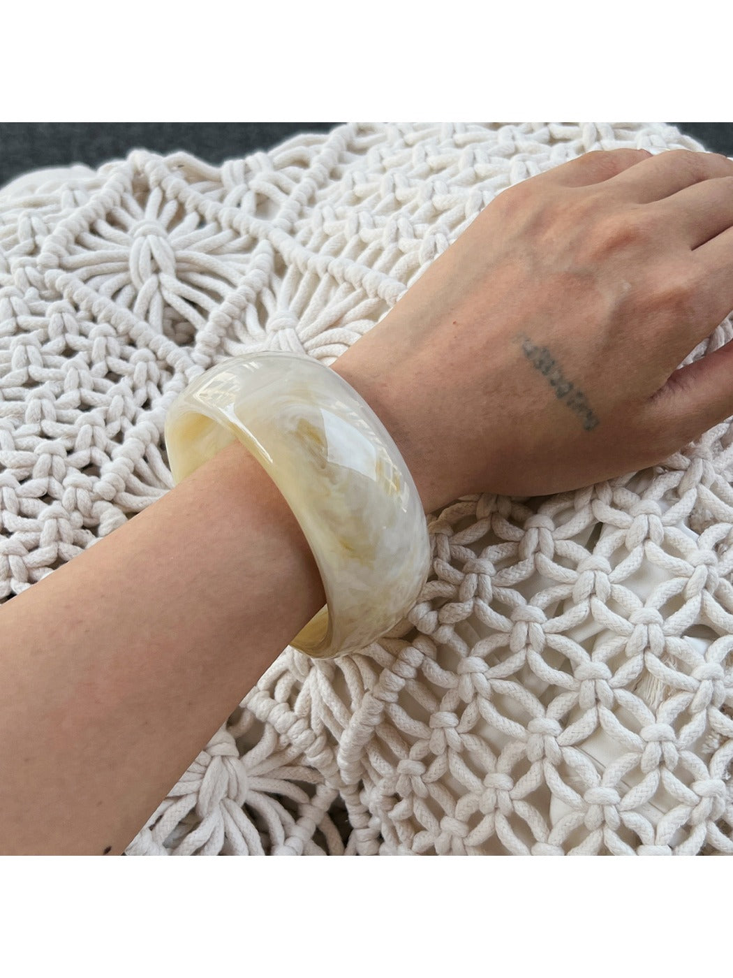 Lovra bracelet with ombre beads paired with matching rings and accessories